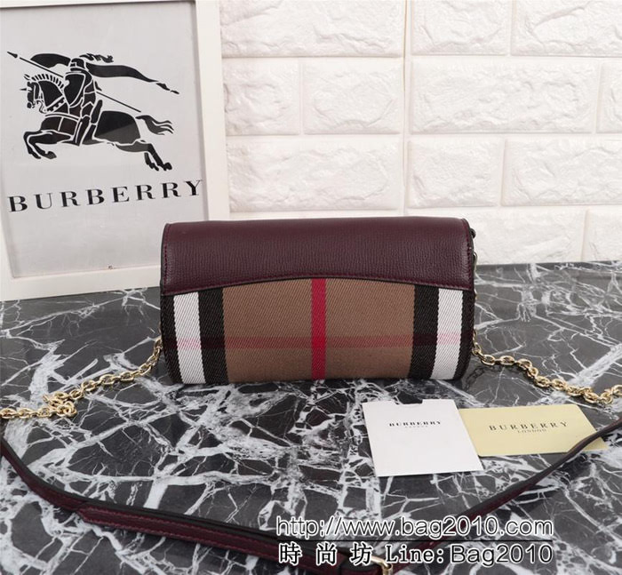 BURBERRY巴寶莉 博柏利Horseferry 格紋拼皮革錢夾 小型手袋 2531  Bhq1014
